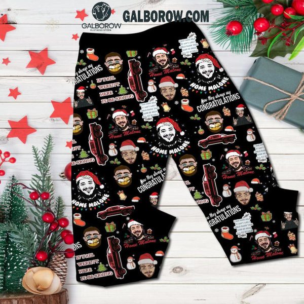 Post Malone All I Want Is Home Malone For Christmas Fleece Pajamas Set