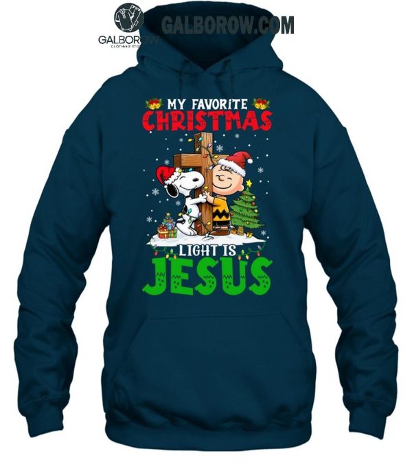 Snoopy Charlie Brown My Favorite Christmas Light Is Jesus T-Shirt