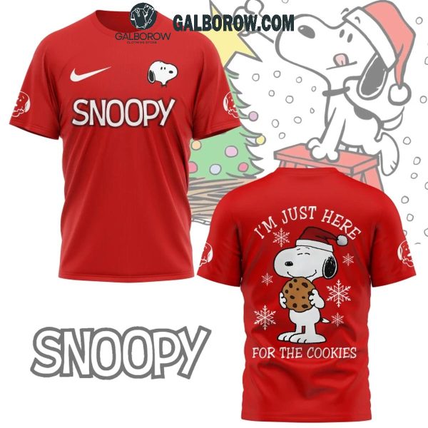 Snoopy Christmas I’m Just Here For The Cookies Red Design Hoodie T-Shirt