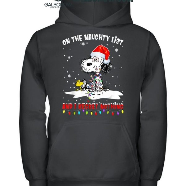 Snoopy Christmas On The Naughty List And I Regret Nothing T Shirt