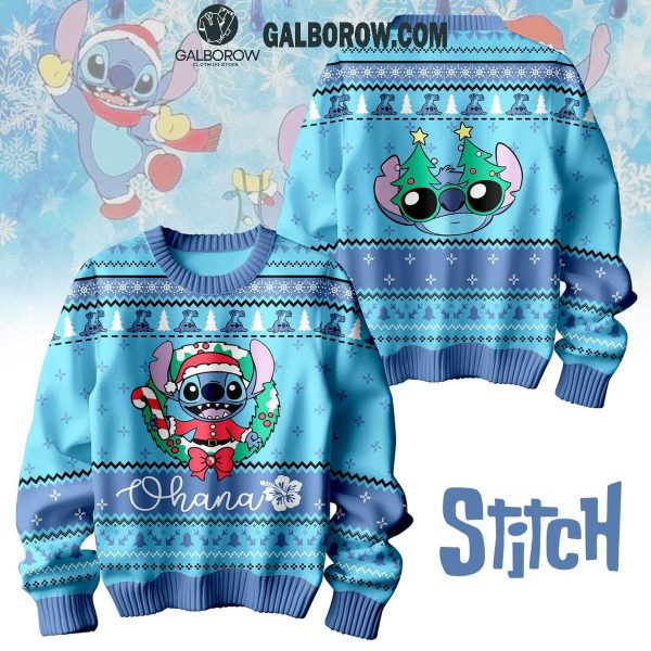 Stitch Ohana Means Family Time In Christmas Ugly Sweater