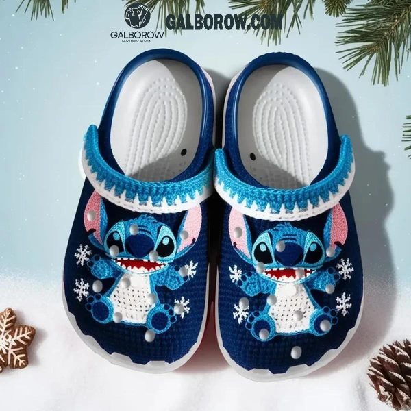 Stitch Ohana Snow Christmas Time Celebrating Crocs Clogs