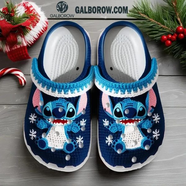 Stitch Ohana Snow Christmas Time Celebrating Crocs Clogs