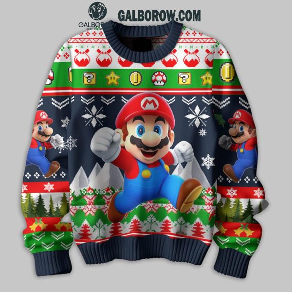 Super Mario Celebrating 2024 Christmas Ugly Sweater