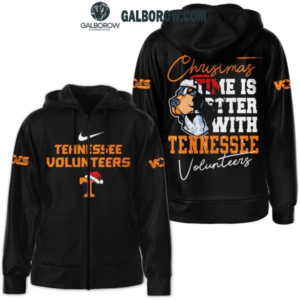 Tennessee Volunteers Christmas Time Is Better With Vols Fan Hoodie T-Shirt Black