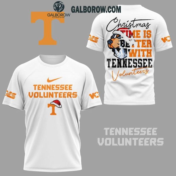 Tennessee Volunteers Christmas Time Is Better With Vols White Fan Hoodie T-Shirt