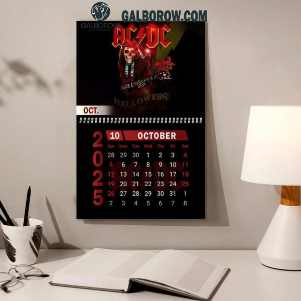 ACDC High Voltage Happy New Year 2025 Wall Hanging Calendar