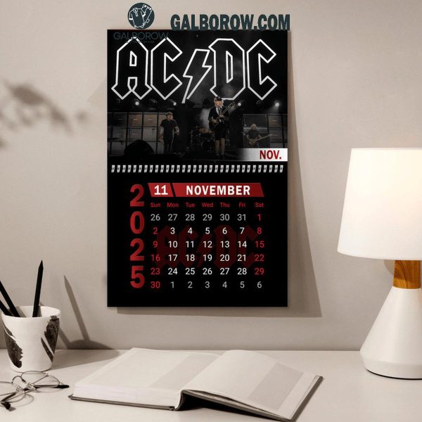 ACDC High Voltage Happy New Year 2025 Wall Hanging Calendar