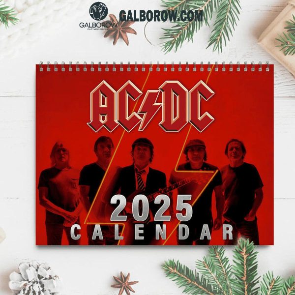 ACDC High Voltage Happy New Year 2025 Wall Hanging Calendar