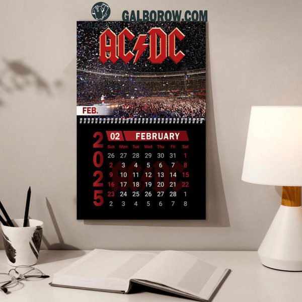 ACDC High Voltage Happy New Year 2025 Wall Hanging Calendar