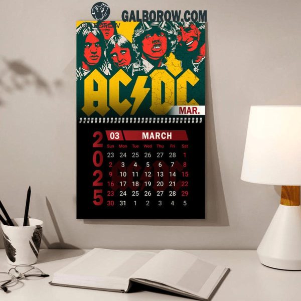 ACDC High Voltage Happy New Year 2025 Wall Hanging Calendar