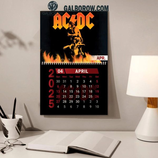 ACDC High Voltage Happy New Year 2025 Wall Hanging Calendar