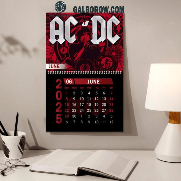 ACDC High Voltage Happy New Year 2025 Wall Hanging Calendar