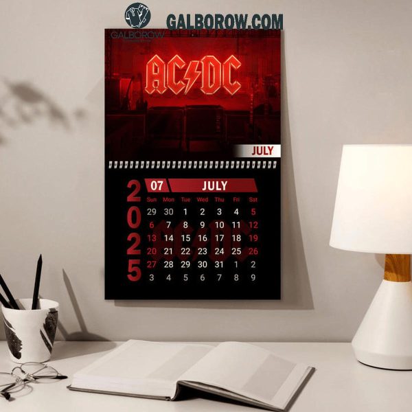 ACDC High Voltage Happy New Year 2025 Wall Hanging Calendar