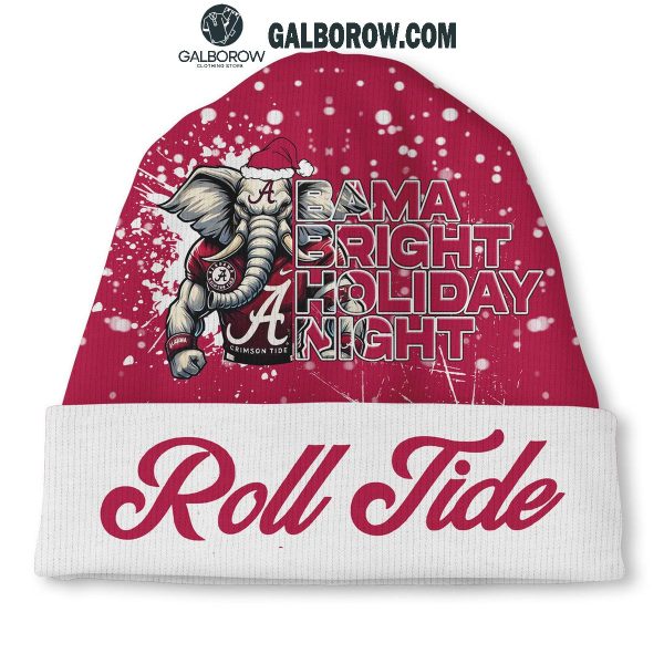 Alabama Crimson Tide Bama Bright Holiday Night Christmas Beanie Hat