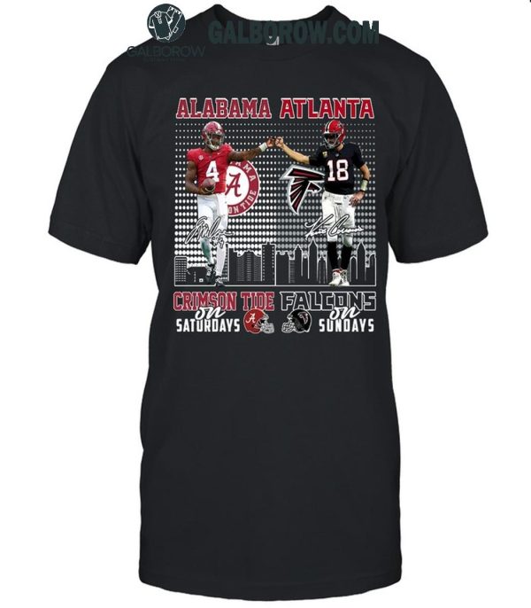 Alabama Crimson Tide On Saturdays Atlanta Falcons On Sundays 2024 T-Shirt