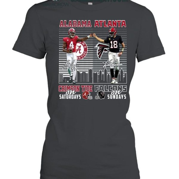 Alabama Crimson Tide On Saturdays Atlanta Falcons On Sundays 2024 T Shirt