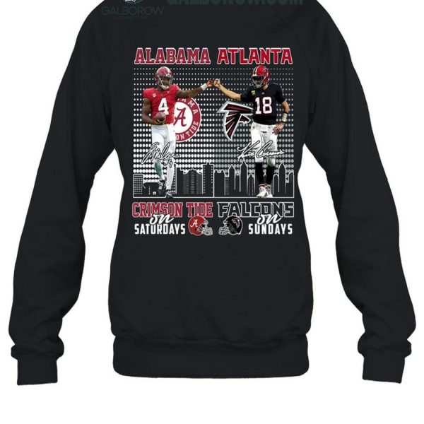 Alabama Crimson Tide On Saturdays Atlanta Falcons On Sundays 2024 T Shirt