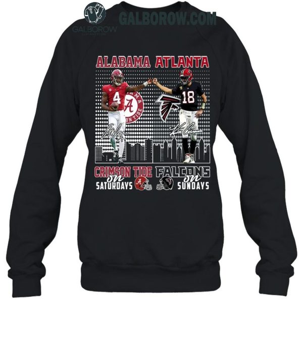 Alabama Crimson Tide On Saturdays Atlanta Falcons On Sundays 2024 T-Shirt