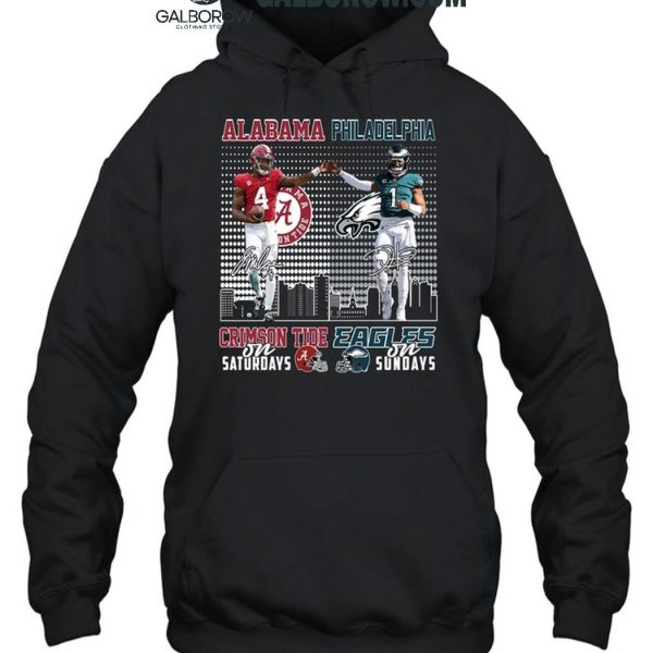 Alabama Crimson Tide On Saturdays Philadelphia Eagles On Sundays 2024 T Shirt