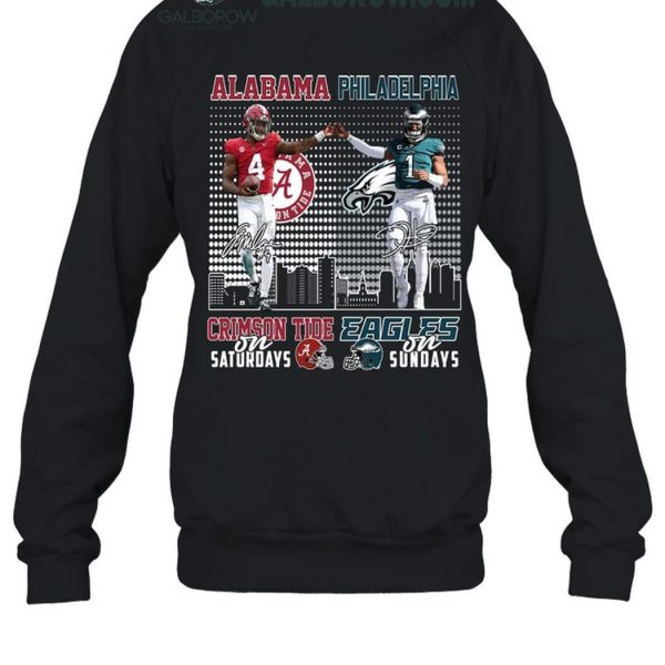 Alabama Crimson Tide On Saturdays Philadelphia Eagles On Sundays 2024 T Shirt