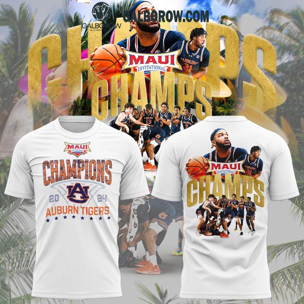 Auburn Tigers Men’s Basketball Champions Of Maui Invitational 2024 Hoodie T-Shirt White