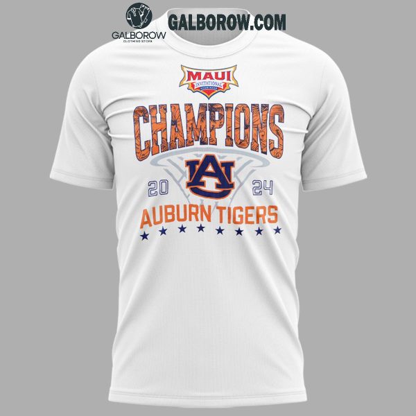 Auburn Tigers Men’s Basketball Champions Of Maui Invitational 2024 Hoodie T-Shirt White