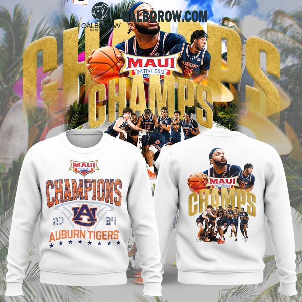 Auburn Tigers Men’s Basketball Champions Of Maui Invitational 2024 Hoodie T-Shirt White