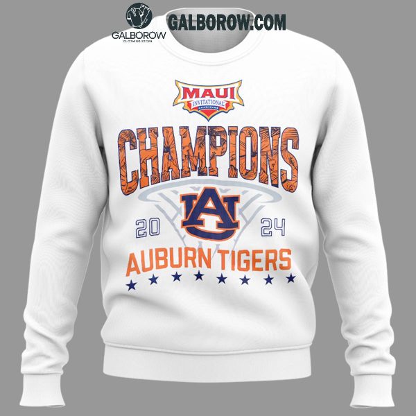 Auburn Tigers Men’s Basketball Champions Of Maui Invitational 2024 Hoodie T-Shirt White