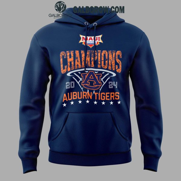 Auburn Tigers Men’s Basketball Champions Of Maui Invitational 2024 Navy Hoodie T-Shirt