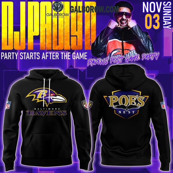 Baltimore Ravens 2024 Poe’s Nest Party Start After The Game Hoodie T-Shirt