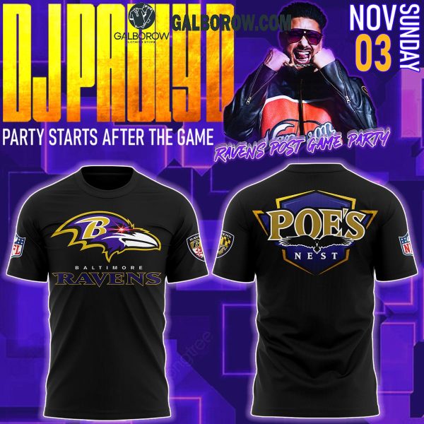 Baltimore Ravens 2024 Poe’s Nest Party Start After The Game Hoodie T-Shirt