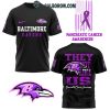 Baltimore Ravens Pancreatic Cancer Awareness They Not Like Us Hoodie T-Shirt White