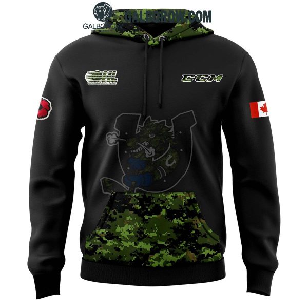 Barrie Colts Camo Salute To Service Club Hoodie T-Shirt