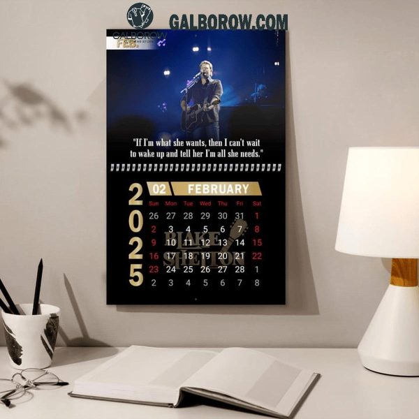 Blake Shelton Happy New Year 2025 Wall Hanging Calendar