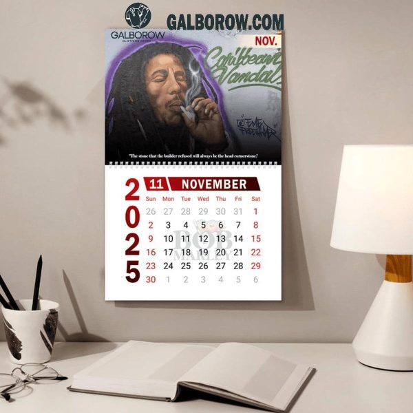 Bob Marley Happy New Year 2025 Wall Hanging Calendar