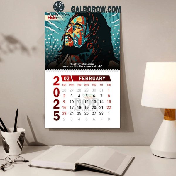 Bob Marley Happy New Year 2025 Wall Hanging Calendar