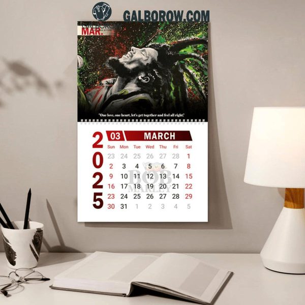 Bob Marley Happy New Year 2025 Wall Hanging Calendar