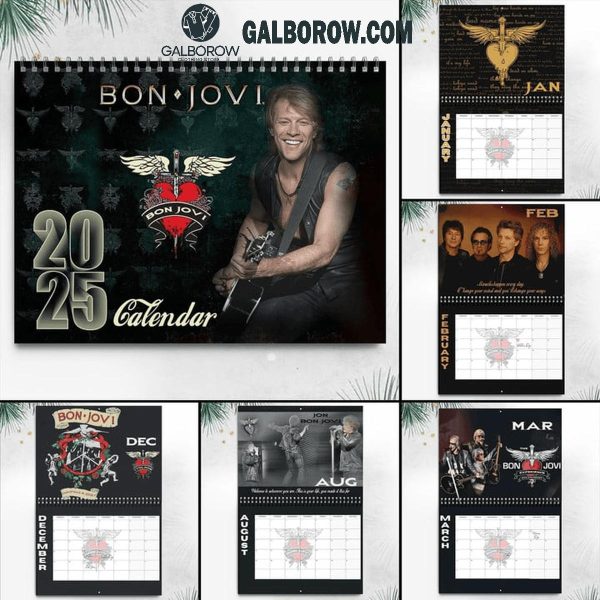 Bon Jovi Happy New Year 2025 Wall Hanging Calendar