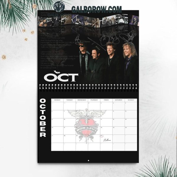 Bon Jovi Happy New Year 2025 Wall Hanging Calendar