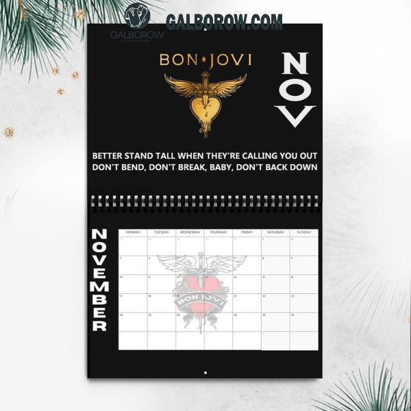 Bon Jovi Happy New Year 2025 Wall Hanging Calendar