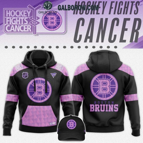 Boston Bruins Hockey Fights Cancer 2024 Unisex Hoodie T-Shirt Black