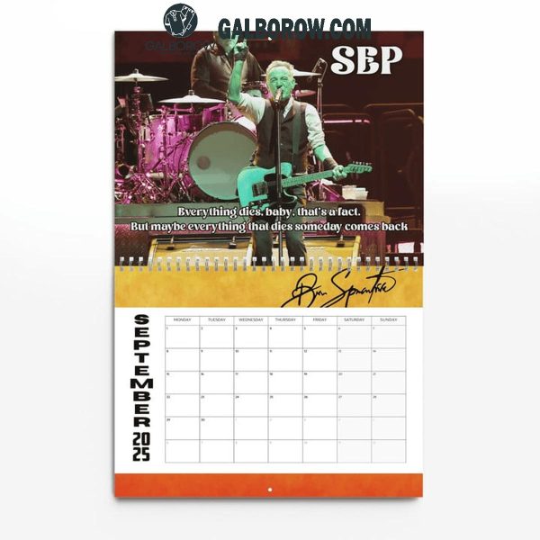 Bruce Springsteen And E Street Band 2025 Wall Hanging Calendar