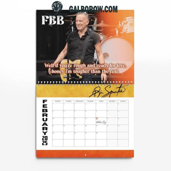 Bruce Springsteen And E Street Band 2025 Wall Hanging Calendar