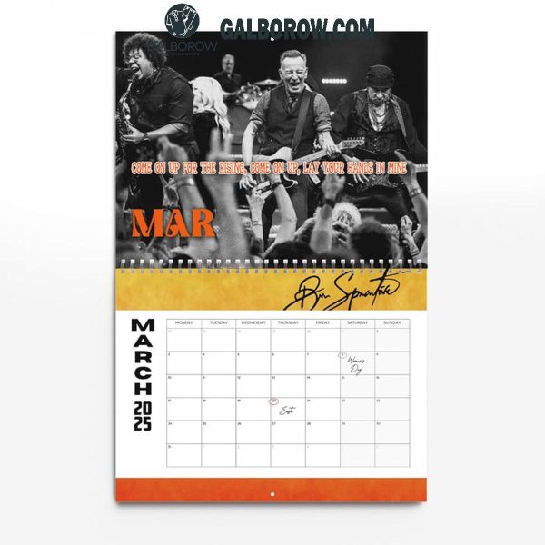 Bruce Springsteen And E Street Band 2025 Wall Hanging Calendar