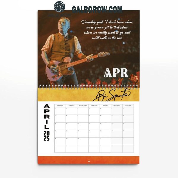 Bruce Springsteen And E Street Band 2025 Wall Hanging Calendar