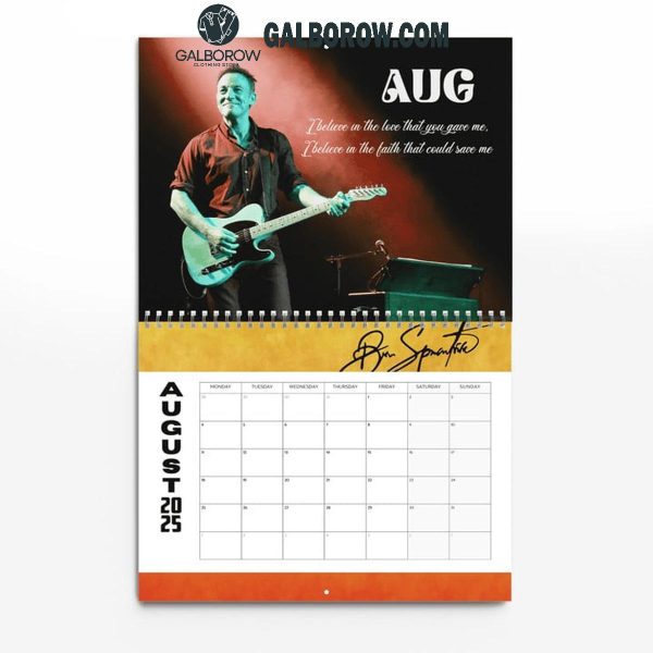 Bruce Springsteen And E Street Band 2025 Wall Hanging Calendar