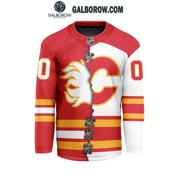 Calgary Flames 2024 Home Mix Away Personalized Hockey Jersey