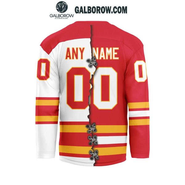 Calgary Flames 2024 Home Mix Away Personalized Hockey Jersey