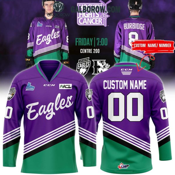 Cape Breton Eagles Hockey Fighting Cancer 2024 Personalized Hockey Jersey